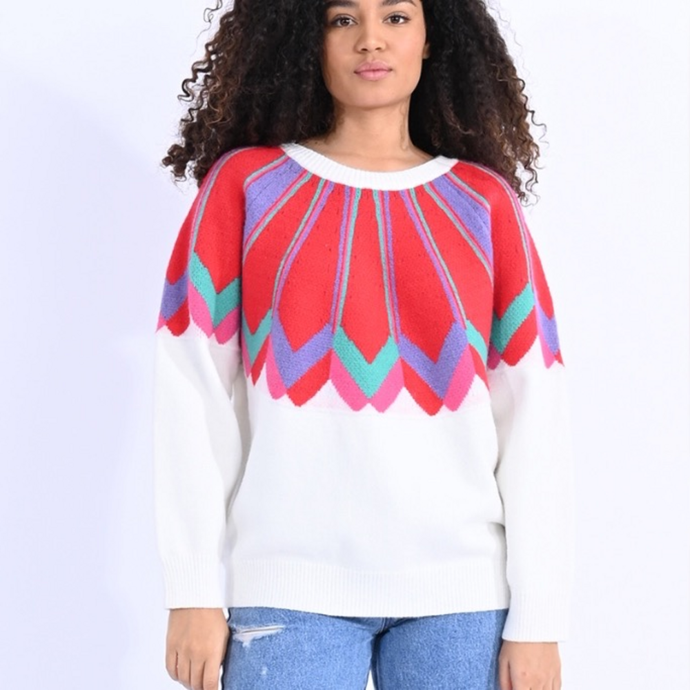Molly Bracken Printed Knit Sweater